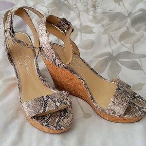 Jessica Simpson Snake Skin Wedges